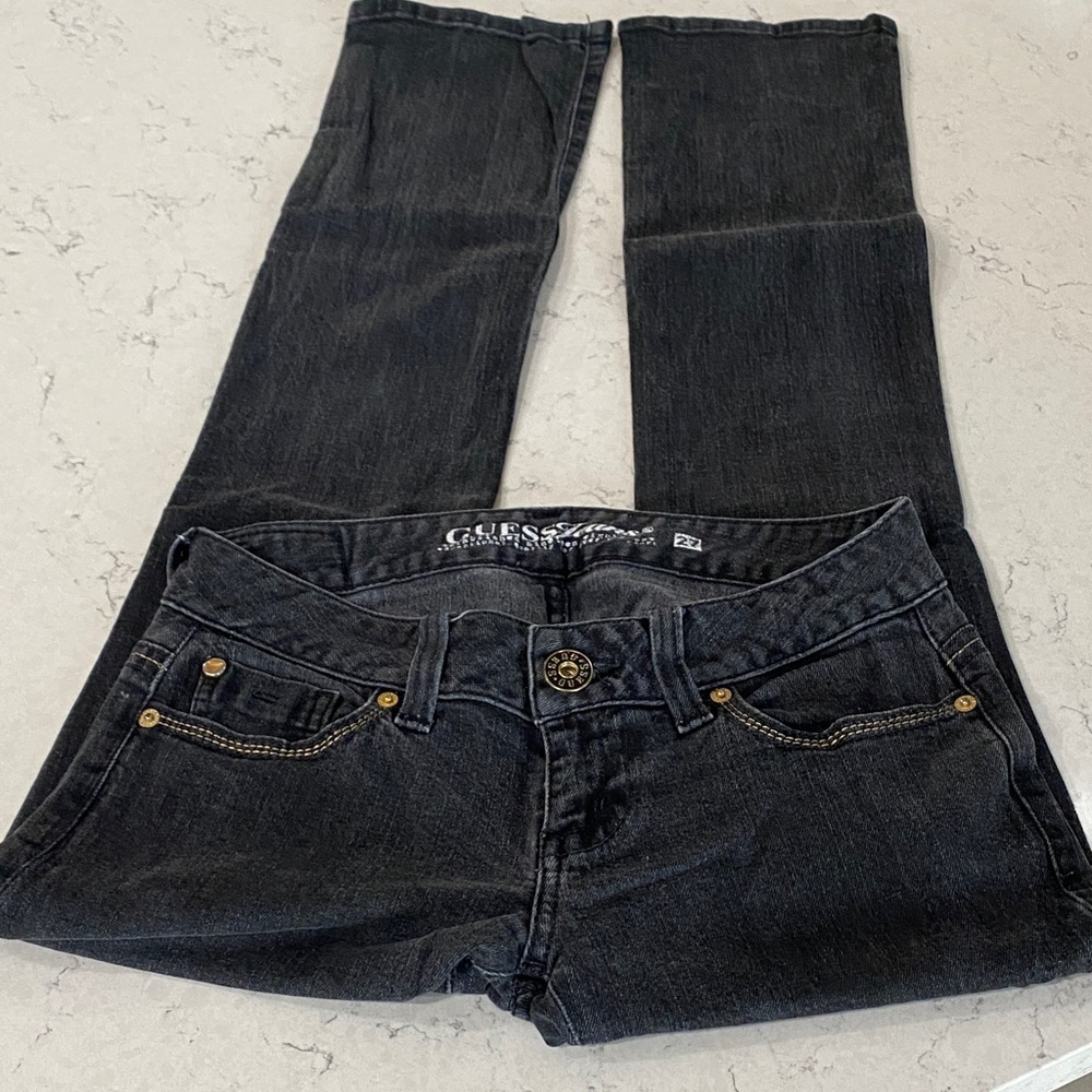 Guess Dark Denim Jeans with Gold Pocket Detail - Picture 5 of 10